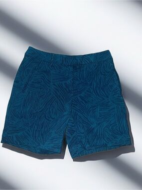 Lady Hagen Blue Teal Patterned Fabric Top